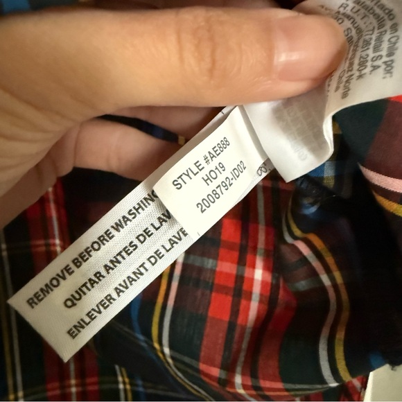 J Crew 6 tartan Buchanan plaid embellished garçon tunic button up top holiday - Picture 11 of 14